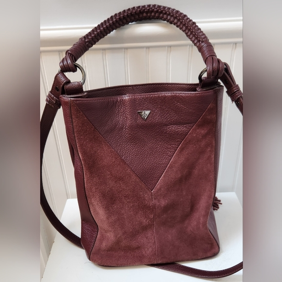 Gorgeous SAM EDELMAN Portwine Suede and Leather Vintage Chic Bag EUC - Picture 7 of 14